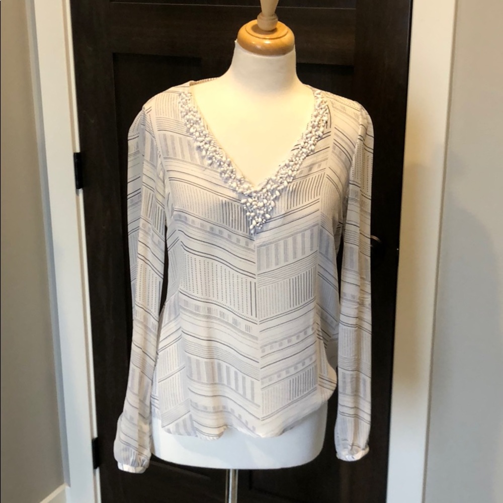 Small Banana Republic Sheer Beaded Shirt